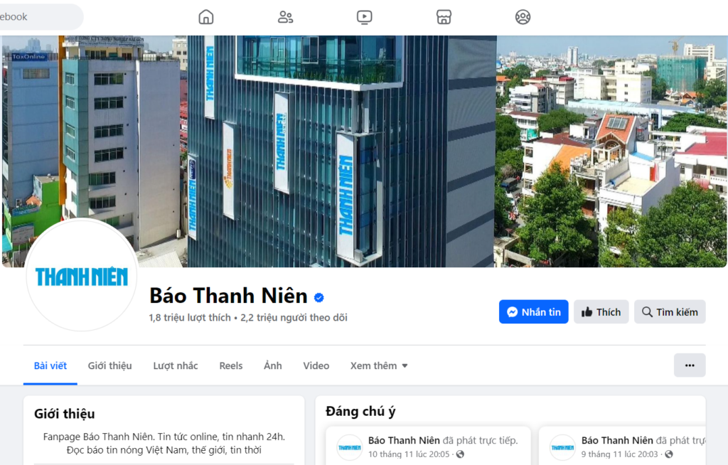 Báo Thanh Niên Online Khuyến Mãi Share Link Fanpage 2023